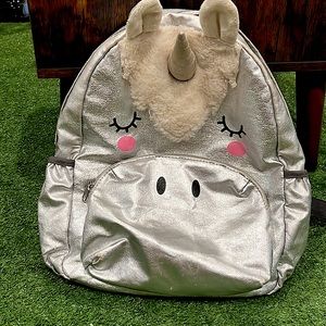 A kids unicorn backpack.